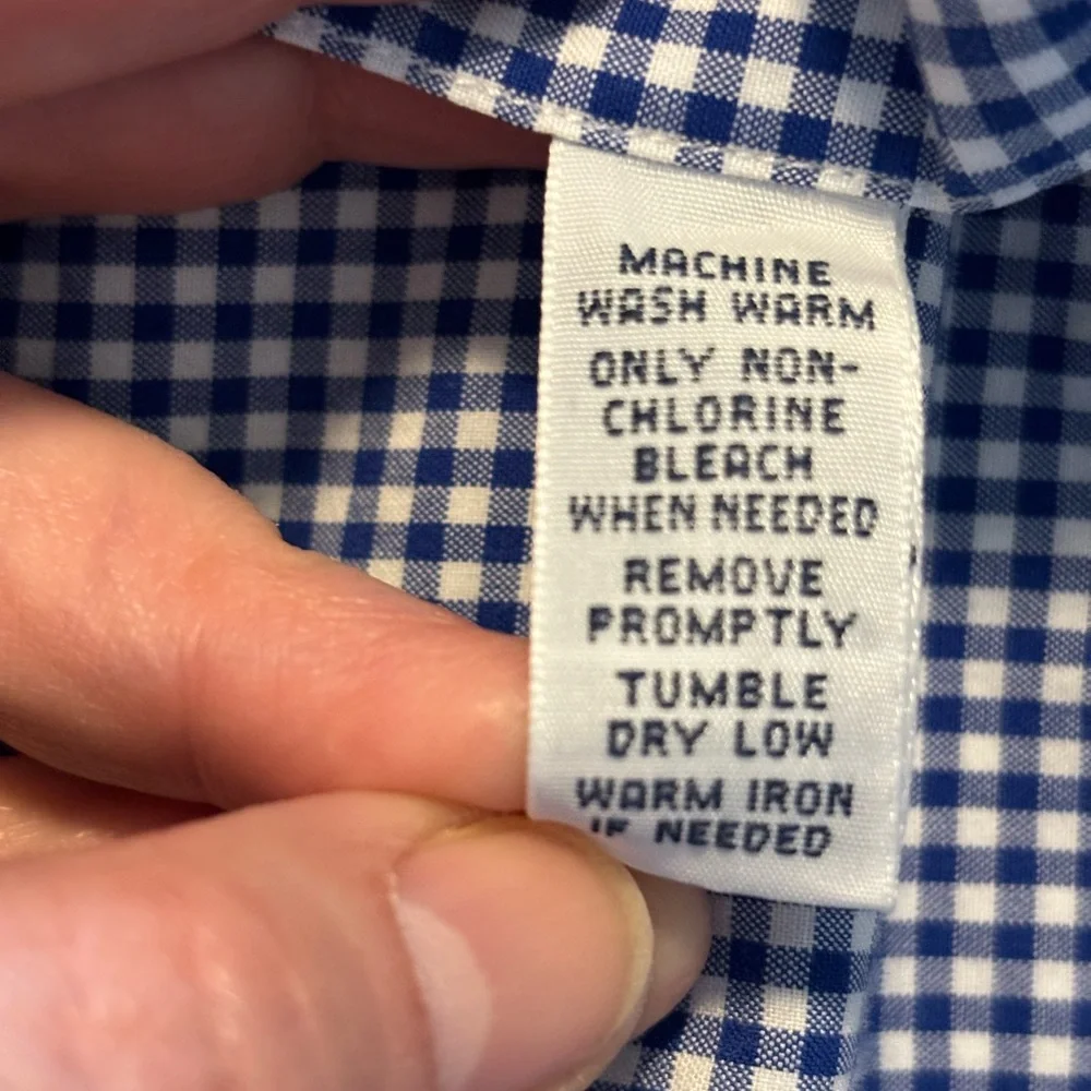 Polo Ralph Lauren Men’s  Gingham Shirt. Blue /white check neck size 17.5 (36/37)